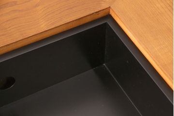 中古　超美品　ケヤキ材　上質な和の空間づくりにぴったりな関西火鉢(木製火鉢、長火鉢、囲炉裏、座卓)(R-052646)