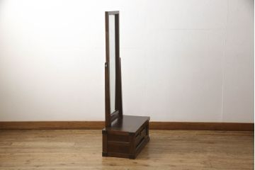 中古　松本民芸家具　直線的でシンプルなデザインが美しい鏡台(ドレッサー)(R-052648)