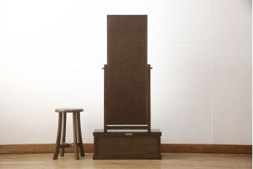 中古　松本民芸家具　直線的でシンプルなデザインが美しい鏡台(ドレッサー)(R-052648)