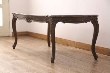 和製ビンテージ　美品　カリモク家具(karimoku)　domani(ドマーニ)　Louis(ルイ)XVシリーズ　曲線が美しいセンターテーブル(リビングテーブル、ヴィンテージ)(R-052657)