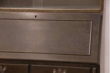 和製ビンテージ　maruni(マルニ木工)　クラシカルな佇まいが魅力的なビューローブックケース(収納棚、本箱、キャビネット、ワークデスク、ヴィンテージ、在宅用、在宅ワーク)(R-052661)