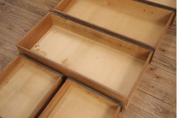 和製ビンテージ　maruni(マルニ木工)　クラシカルな佇まいが魅力的なビューローブックケース(収納棚、本箱、キャビネット、ワークデスク、ヴィンテージ、在宅用、在宅ワーク)(R-052661)