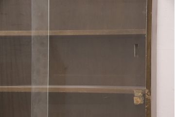 和製ビンテージ　maruni(マルニ木工)　クラシカルな佇まいが魅力的なビューローブックケース(収納棚、本箱、キャビネット、ワークデスク、ヴィンテージ、在宅用、在宅ワーク)(R-052661)