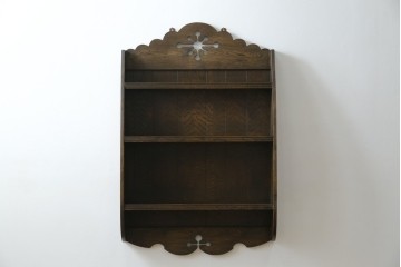 和製ビンテージ　永田良介商店　カントリースタイルにも合わせやすいウォールラック(壁掛け飾り棚、ウォールシェルフ、ヴィンテージ)(R-052669)