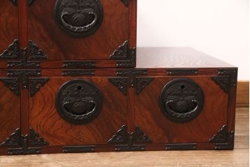 中古　岩谷堂箪笥　レア!　組み合わせで形が変わるユニット型階段箪笥(和タンス、引き出し、チェスト)(R-052671)