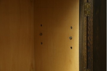 和製ビンテージ　永田良介商店　テレビ台にリメイク　幾何学模様のデザインが目を引くローボード　(R-052673)