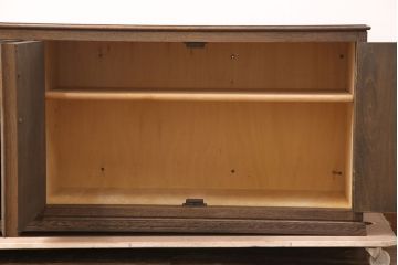 和製ビンテージ　永田良介商店　テレビ台にリメイク　幾何学模様のデザインが目を引くローボード(テレビ台、テレビボード、収納棚、吊り戸棚、ヴィンテージ)(R-052673)