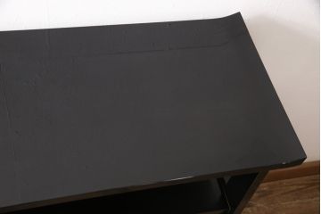 中古　美品　民芸家具　輪島塗り　繊細な色づかいで描かれた二羽の鳥が美しい飾り棚(茶棚、収納棚、引き出し)(R-052674)