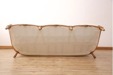 中古　極美品　フラテリ・オリッジ(FRATELLI ORIGGI)(旧マリオ・コルチャゴ)　ロココ調のデザインが上品な3人掛けソファ(定価約120万円)(三人掛けソファ)(R-052678)
