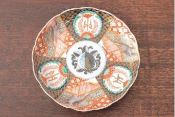 幕末〜明治　伊万里焼　色絵錦手　八寸皿2枚(和食器)(R-052680)