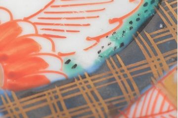 幕末〜明治　伊万里焼　色絵錦手　八寸皿2枚(和食器)(R-052680)