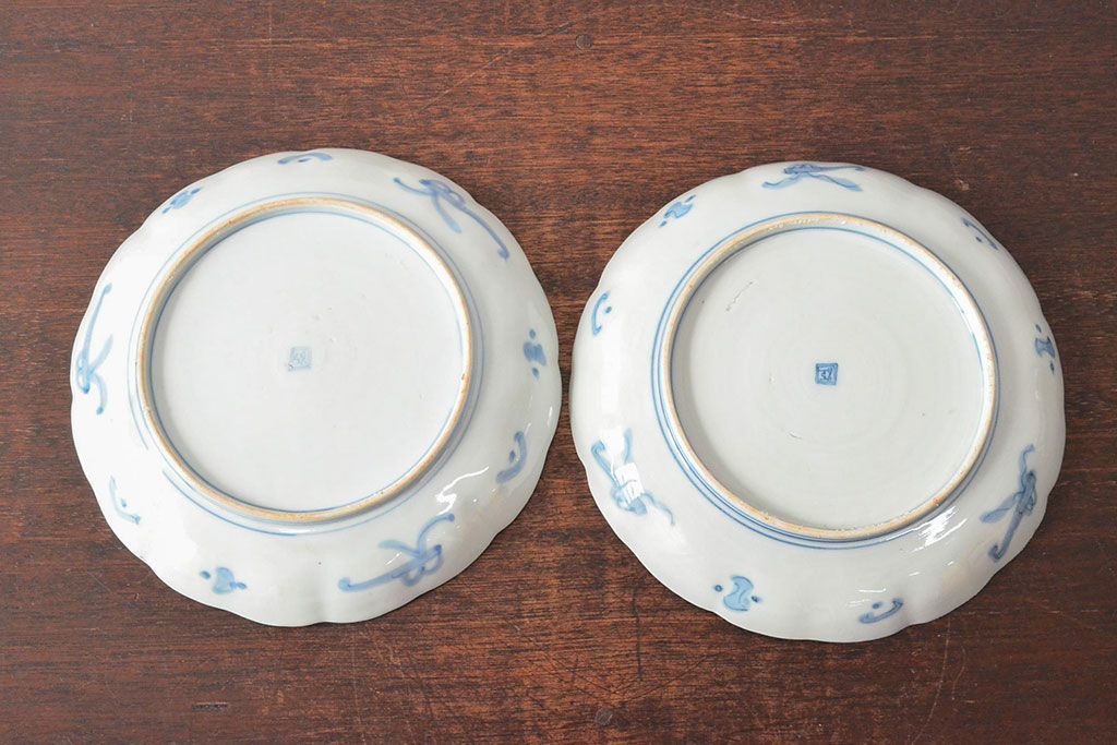 幕末〜明治　伊万里焼　色絵錦手　八寸皿2枚(和食器)(R-052680)