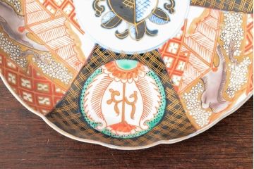 幕末〜明治　伊万里焼　色絵錦手　八寸皿2枚(和食器)(R-052681)