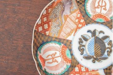 幕末〜明治　伊万里焼　色絵錦手　八寸皿2枚(和食器)(R-052682)