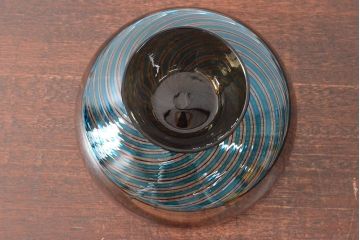 1988　イタリア　ベネチアングラス　コンポート(サラダボウル、作家物、サイン有、ムラノ、ヴェネチアンガラス)(R-052683)