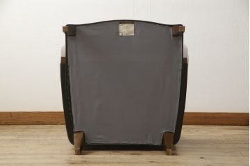 中古　超美品　AD CORE(エーディーコア)　NEO CLASSICO(ネオクラシコ)　本革とメープルの組み合わせがおしゃれなラウンジチェア(1人掛けソファ、1Pソファ、イージーチェア)(定価約27万円)(R-052688)