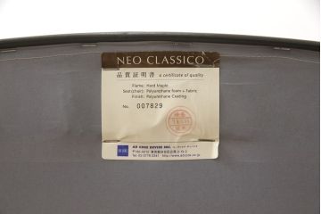 中古　超美品　AD CORE(エーディコア)　NEO CLASSICO(ネオクラシコ)　本革とメープルの組み合わせがおしゃれなラウンジチェア(1人掛けソファ、1Pソファ、イージーチェア)(定価約27万円)(R-052689)