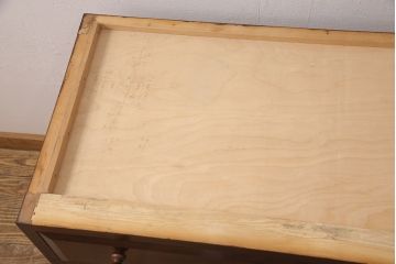 中古　松本民芸家具　天板リメイク　深い色合いがシックな雰囲気を醸し出すチェスト(サイドボード、引き出し、洋服タンス)(R-052696)