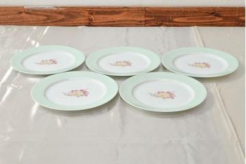 戦前　オールドノリタケ　Noritake　プレート5枚(お皿、ヤジロベー印、洋食器)(R-052700)