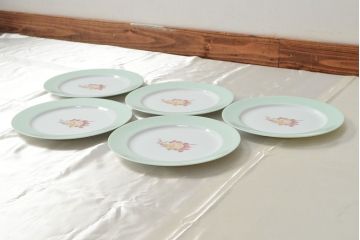 戦前　オールドノリタケ　Noritake　プレート5枚(お皿、ヤジロベー印、洋食器)(R-052700)