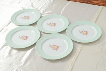 戦前　オールドノリタケ　Noritake　プレート5枚(お皿、ヤジロベー印、洋食器)(R-052700)