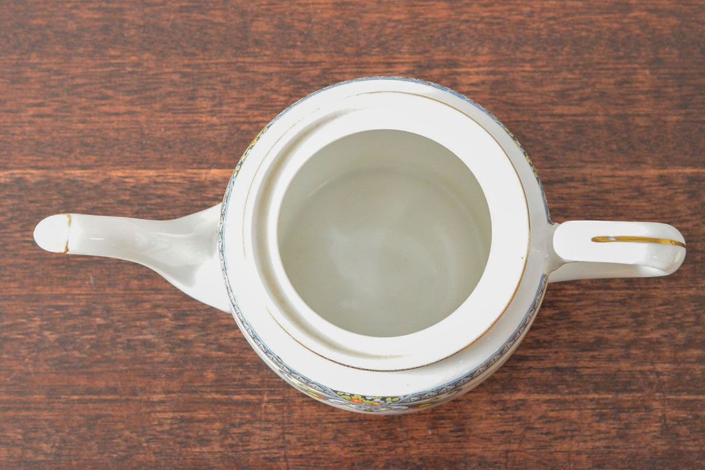 戦前　オールドノリタケ　Noritake　ティーポット・蓋物・皿など7点(ヤジロベー印、洋食器)(R-052701)