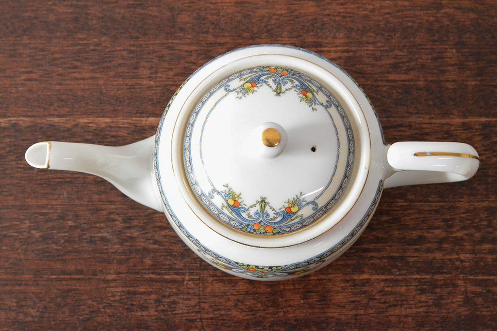 戦前　オールドノリタケ　Noritake　ティーポット・蓋物・皿など7点(ヤジロベー印、洋食器)(R-052701)