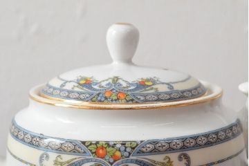 戦前　オールドノリタケ　Noritake　ティーポット・蓋物・皿など7点(ヤジロベー印、洋食器)(R-052701)