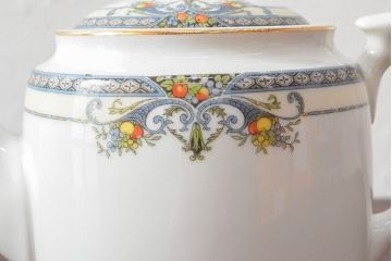 戦前　オールドノリタケ　Noritake　ティーポット・蓋物・皿など7点(ヤジロベー印、洋食器)(R-052701)