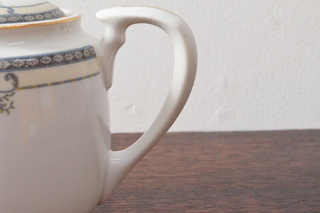 戦前　オールドノリタケ　Noritake　ティーポット・蓋物・皿など7点(ヤジロベー印、洋食器)(R-052701)