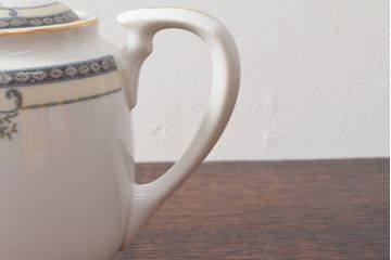 戦前　オールドノリタケ　Noritake　ティーポット・蓋物・皿など7点(ヤジロベー印、洋食器)(R-052701)