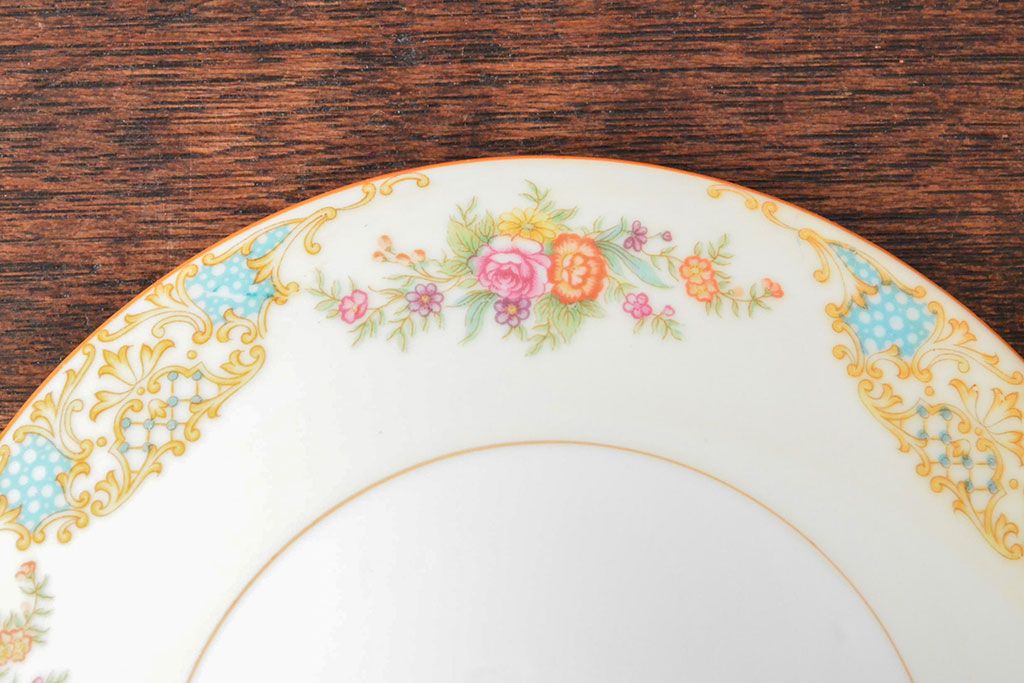 戦前　オールドノリタケ　Noritake　ティーポット・蓋物・皿など7点(ヤジロベー印、洋食器)(R-052701)