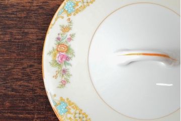 戦前　オールドノリタケ　Noritake　ティーポット・蓋物・皿など7点(ヤジロベー印、洋食器)(R-052701)