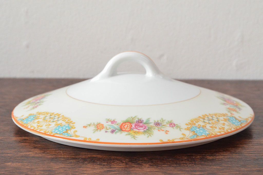 戦前　オールドノリタケ　Noritake　ティーポット・蓋物・皿など7点(ヤジロベー印、洋食器)(R-052701)