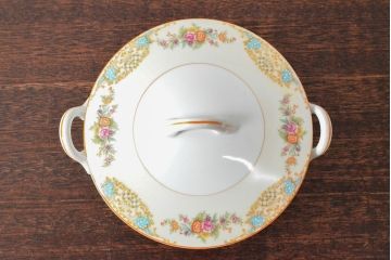 戦前　オールドノリタケ　Noritake　ティーポット・蓋物・皿など7点(ヤジロベー印、洋食器)(R-052701)
