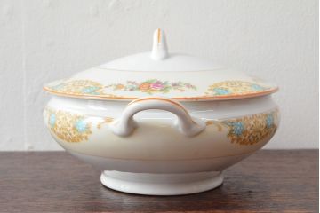 戦前　オールドノリタケ　Noritake　ティーポット・蓋物・皿など7点(ヤジロベー印、洋食器)(R-052701)