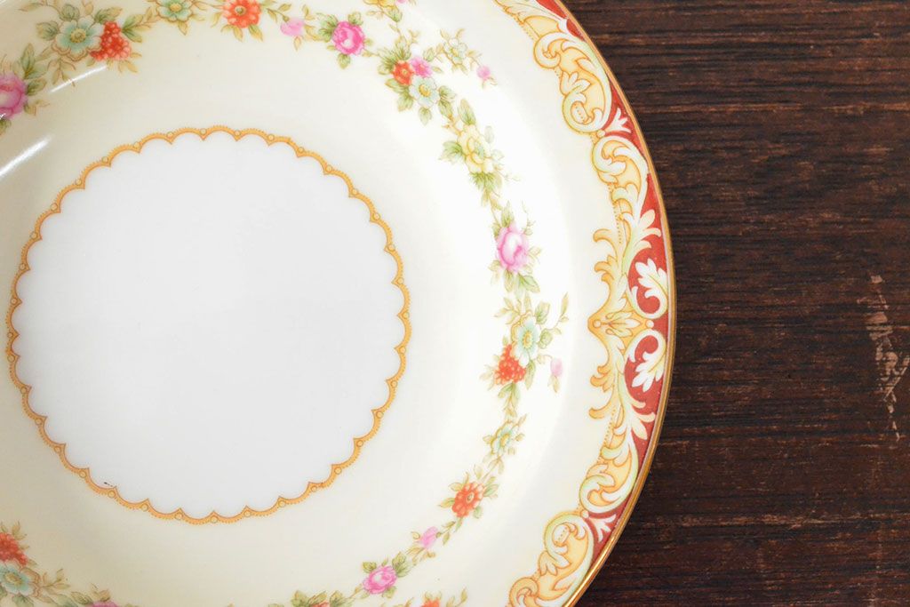 戦前　オールドノリタケ　Noritake　ティーポット・蓋物・皿など7点(ヤジロベー印、洋食器)(R-052701)