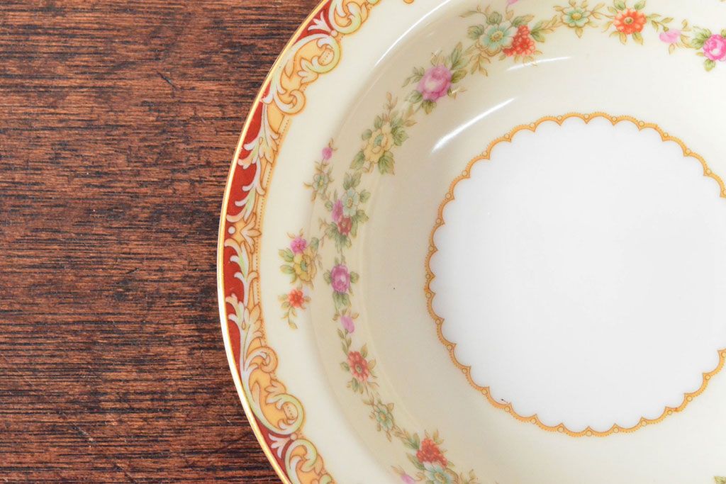 戦前　オールドノリタケ　Noritake　ティーポット・蓋物・皿など7点(ヤジロベー印、洋食器)(R-052701)