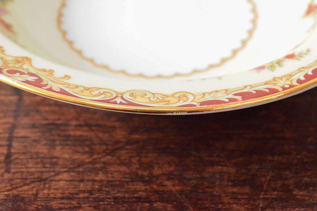 戦前　オールドノリタケ　Noritake　ティーポット・蓋物・皿など7点(ヤジロベー印、洋食器)(R-052701)