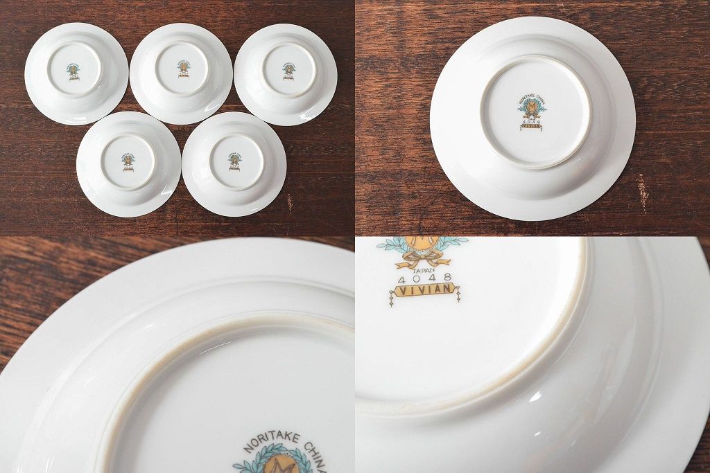 戦前　オールドノリタケ　Noritake　ティーポット・蓋物・皿など7点(ヤジロベー印、洋食器)(R-052701)