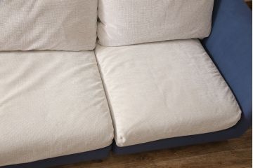中古　arflex(アルフレックス)　A SOFA(エー・ソファ)　涼しげな色合いが爽やかさを醸し出す6人掛けソファ+クッション&オットマンセット(定価約125万円)(六人掛けソファ)(R-052710)