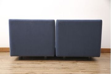 中古　arflex(アルフレックス)　A SOFA(エー・ソファ)　涼しげな色合いが爽やかさを醸し出す6人掛けソファ+クッション&オットマンセット(定価約125万円)(六人掛けソファ)(R-052710)