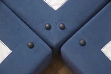 中古　arflex(アルフレックス)　A SOFA(エー・ソファ)　涼しげな色合いが爽やかさを醸し出す6人掛けソファ+クッション&オットマンセット(定価約125万円)(六人掛けソファ)(R-052710)