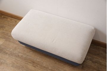 中古　arflex(アルフレックス)　A SOFA(エー・ソファ)　涼しげな色合いが爽やかさを醸し出す6人掛けソファ+クッション&オットマンセット(定価約125万円)(六人掛けソファ)(R-052710)