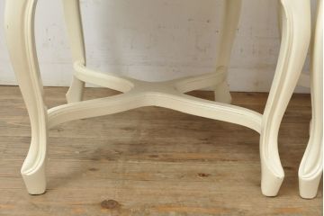 中古　フランス高級輸入家具　爽やかな色合いが美しいラタンバックチェア4脚セット(ダイニングチェア、椅子)(1脚定価 約12万円)(R-052719)