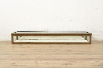 フランスアンティーク　直線的なフォルムがスタイリッシュなガラス卓上ショーケース(ガラスケース、店舗什器)(R-052734)