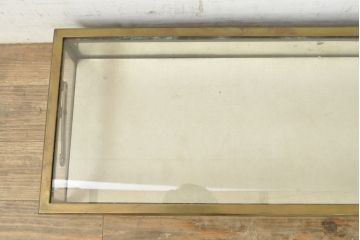 フランスアンティーク　直線的なフォルムがスタイリッシュなガラス卓上ショーケース(ガラスケース、店舗什器)(R-052734)