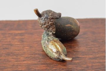 平安宗和　茄子文鎮(銅製、書道具、作家物)(R-052743)