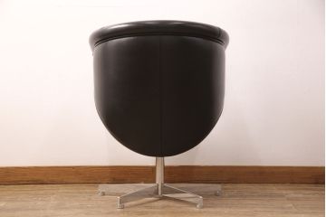 中古　極美品　上質　MASCHERONI(マスケローニ)　艶やかな本革が高級感漂うパーソナルチェア(定価約80万円)(アームチェア、回転チェア、ラウンジチェア)(R-052746)