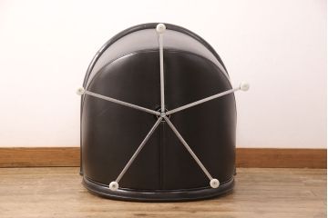 中古　極美品　上質　MASCHERONI(マスケローニ)　艶やかな本革が高級感漂うパーソナルチェア(定価約80万円)(アームチェア、回転チェア、ラウンジチェア)(R-052746)